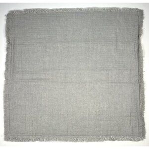 ELISABETH YORK 20"x20" Beige Linen Square Fringe PILLOW SHAM Case NWOT NEW